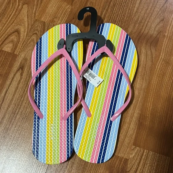 🌈 Old navy NWT flip flops stripes - Picture 1 of 2